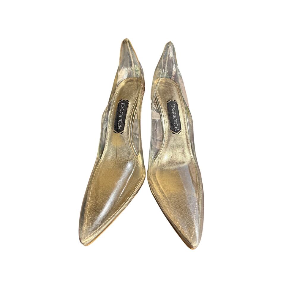 Jessica Rich Fancy "Glass Slipper"  Stiletto Pumps Clear Vinyl Size 10 EURO 41 - Picture 4 of 8